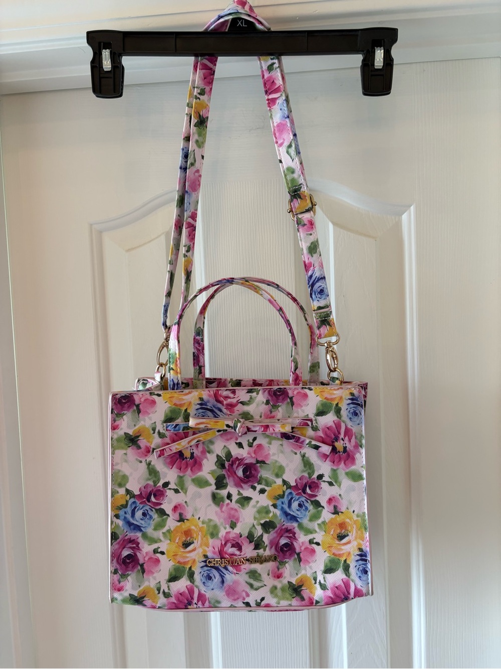 Christian Siriano Floral Crossbody Tote - Pink, Yellow, Blue, Green